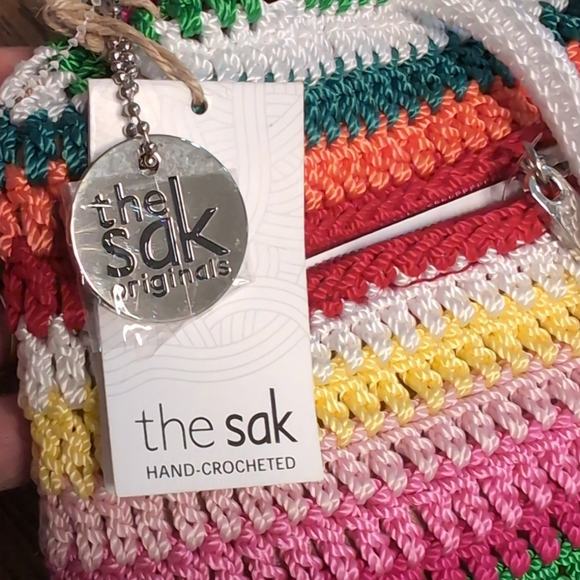 NWT The Sak Crochet Craze Textile Backpack Striped Rainbow main image 5